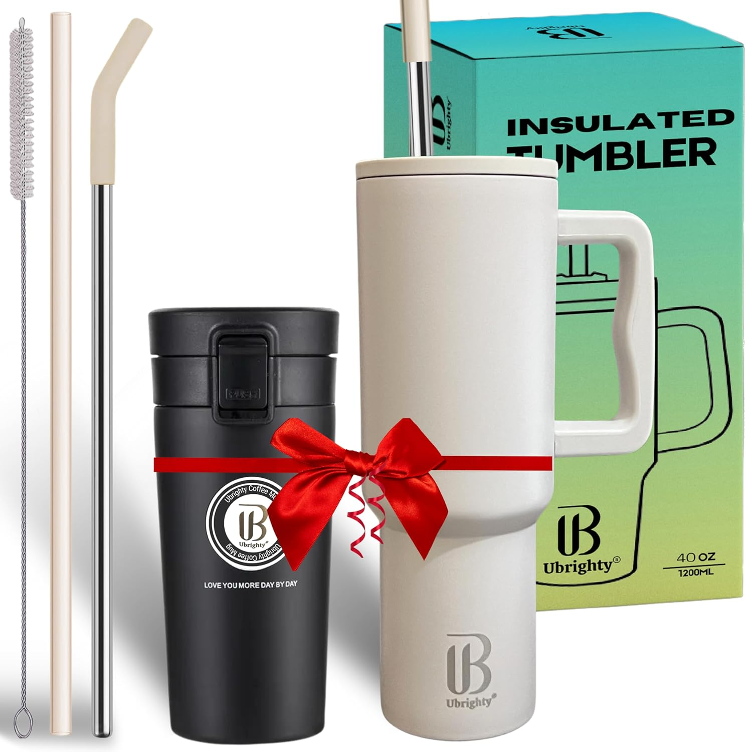 Shopzar Combo – 1200ML Stainless Steel Tumbler with Lid & Straw + Vacuum Insulated Hot & Cold Mug
