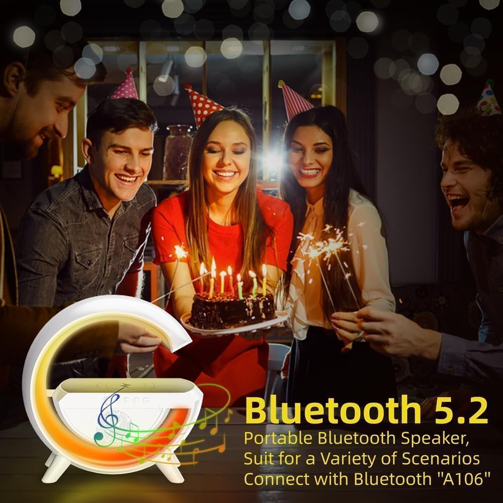 3-in-1 Night Light Bluetooth Speaker with 15W Wireless Mobile Charger