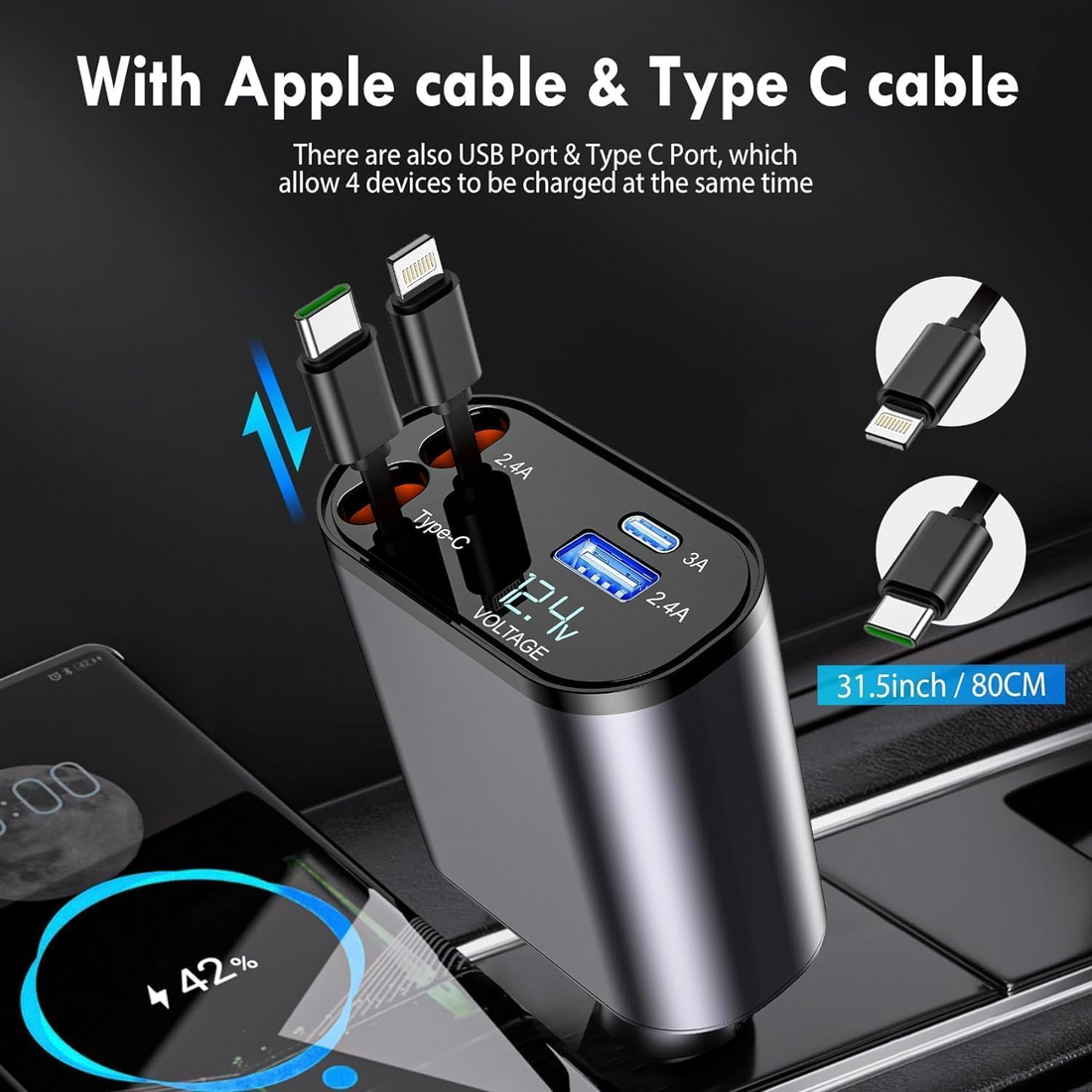 4 in 1 Car Charger