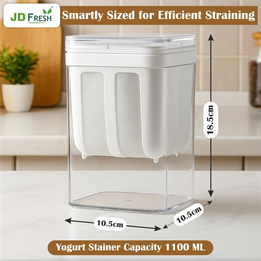 Multifunctional 1100ML Yogurt Filter with Fine Mesh Strainer