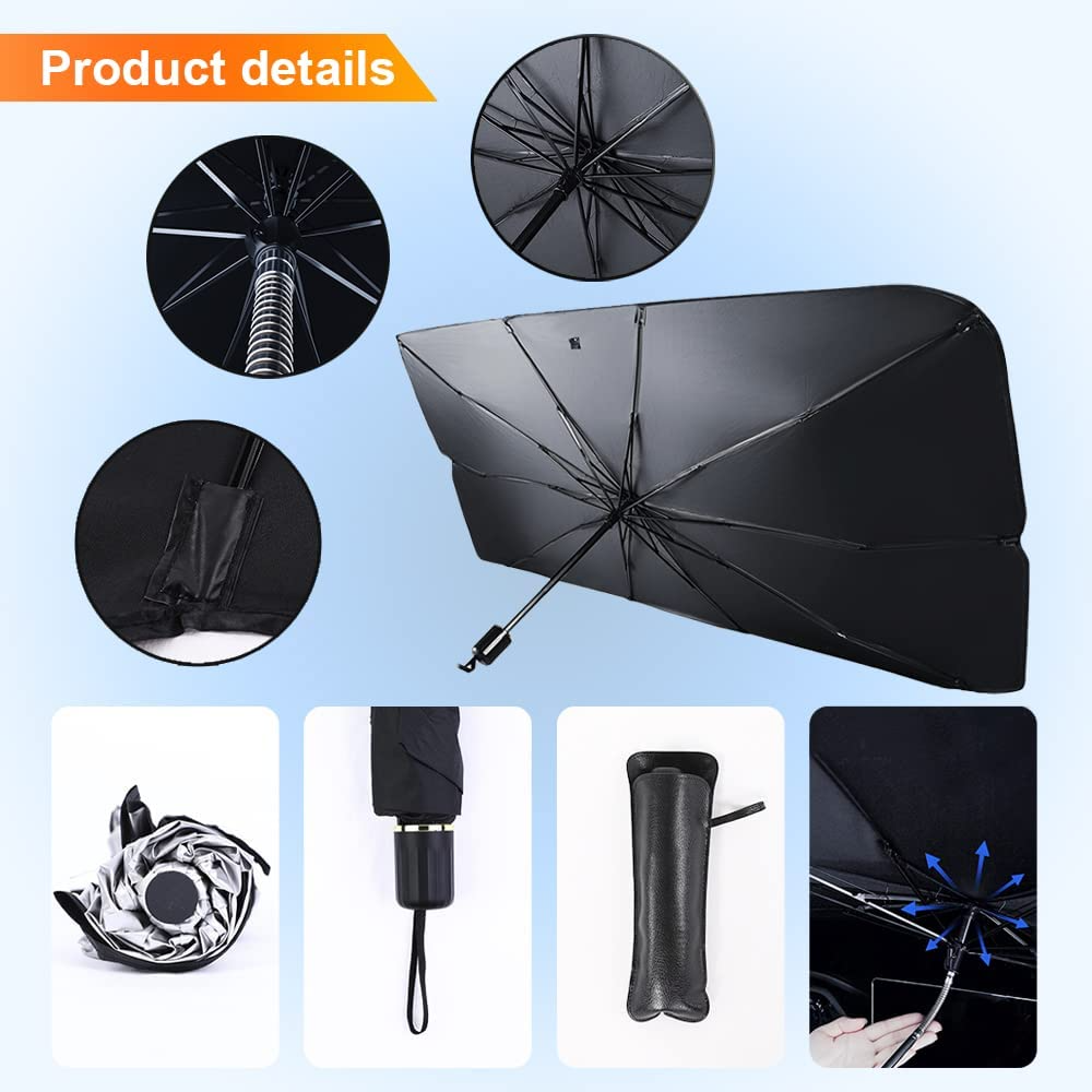 Foldable Car Windshield Sunshade Umbrella – UV Protection, Heat Blocker for Front Window