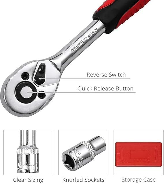 46 in 1 Pcs Tool Kit & Screwdriver and Socket Set