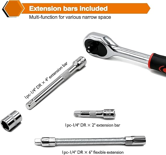 46 in 1 Pcs Tool Kit & Screwdriver and Socket Set