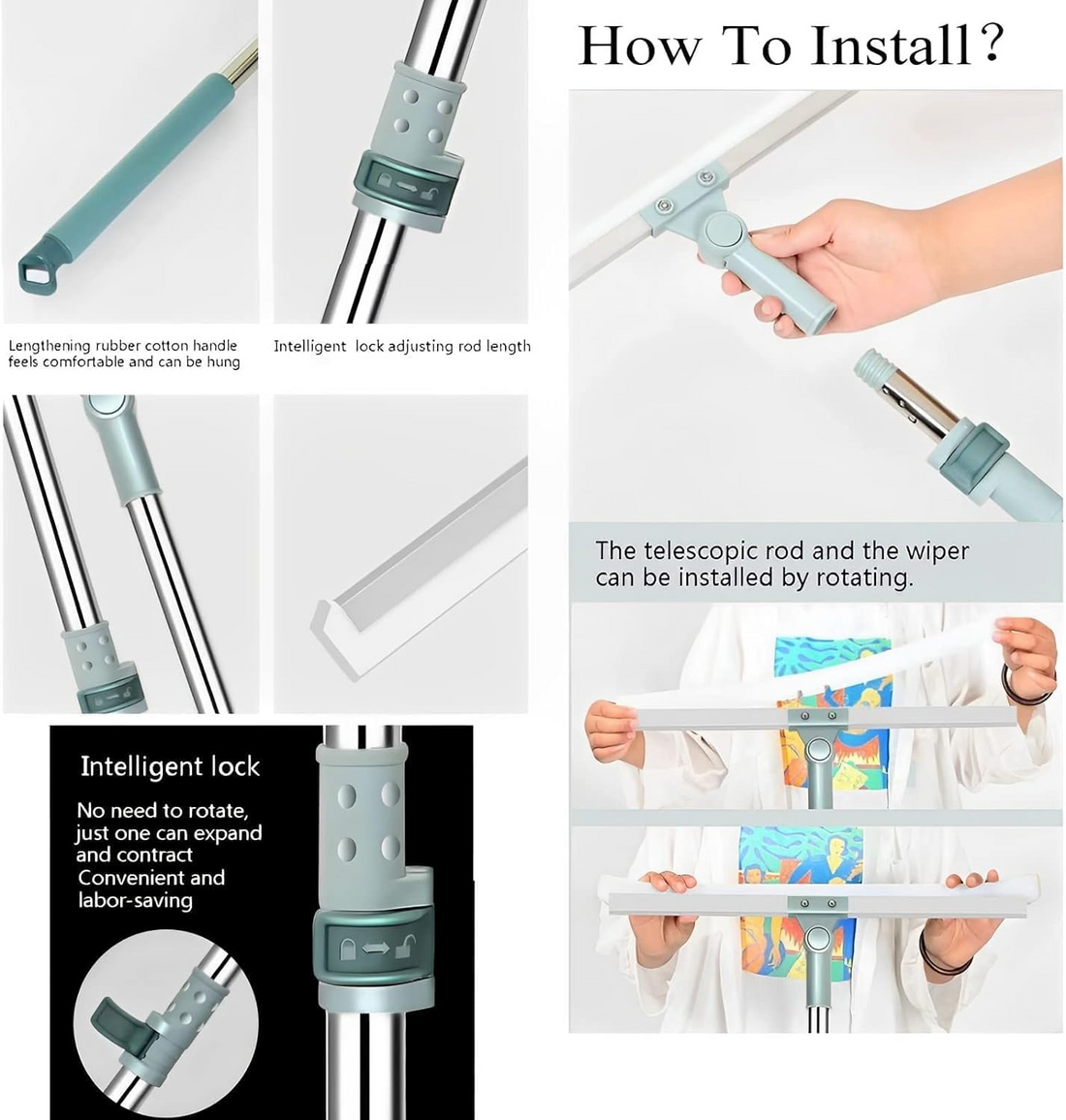 Slim Floor Squeegee Mop Wiper