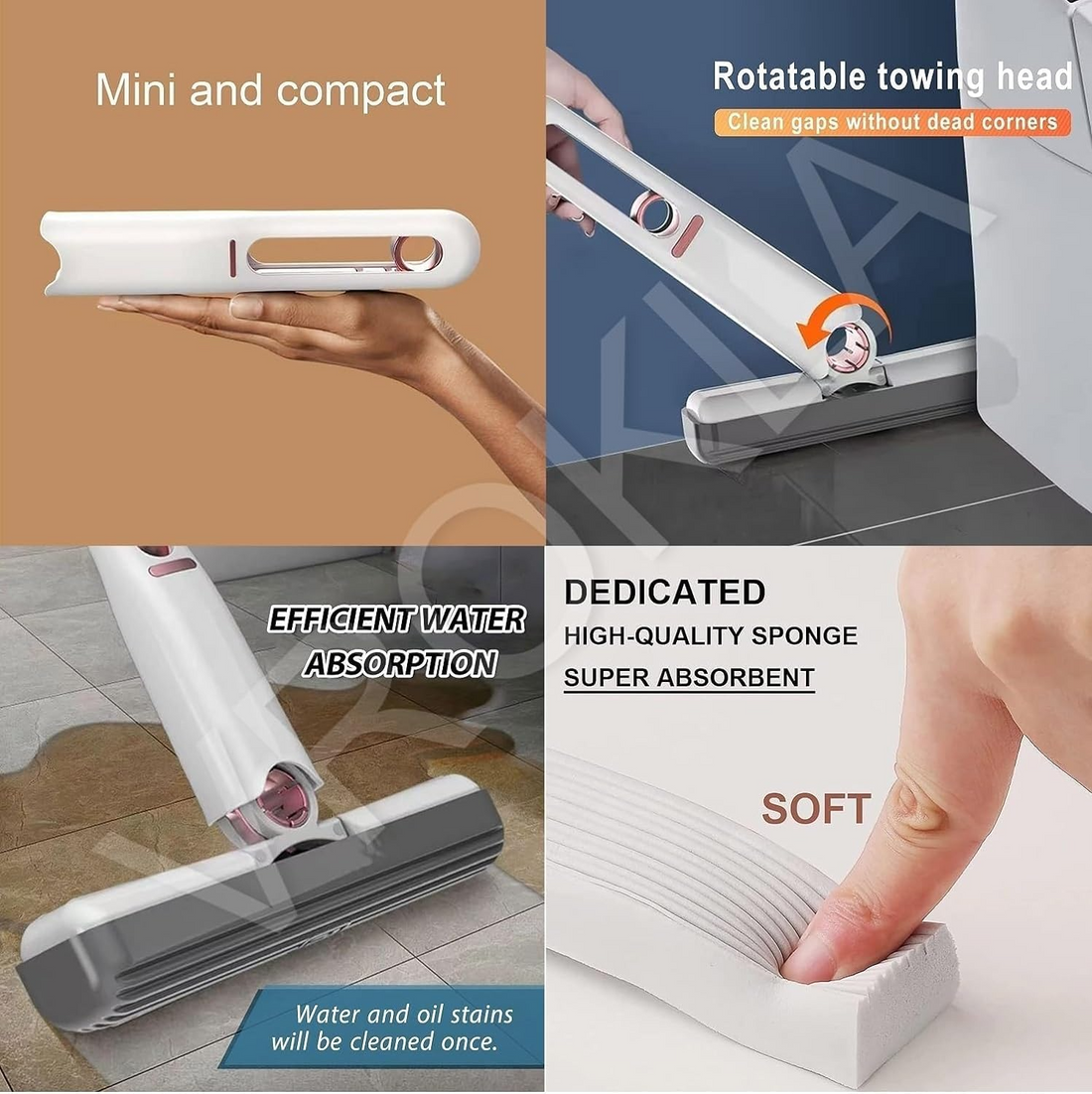 Portable Self-Squeeze Short Mop