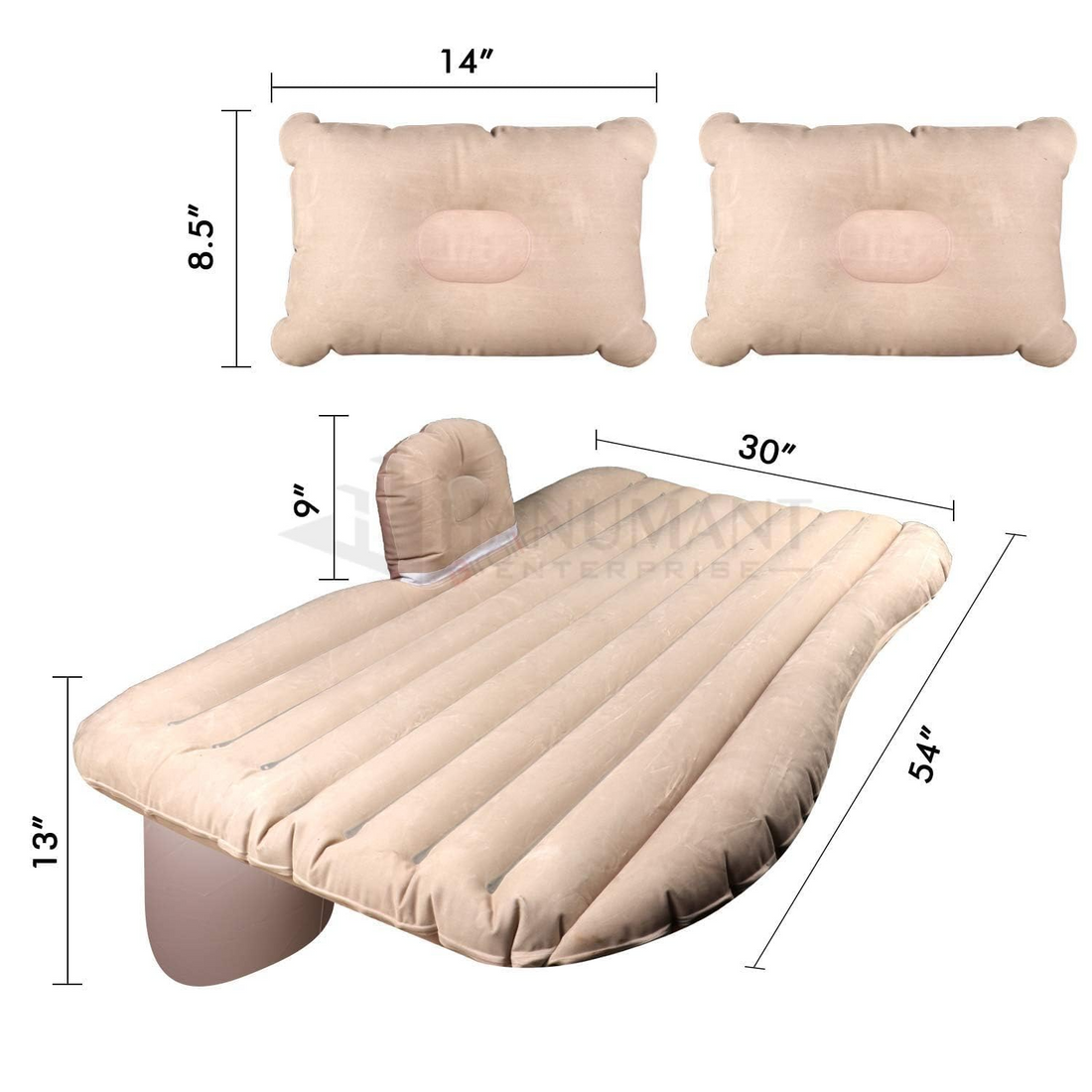 Premium Car Inflatable Bed with Pump & 2 Air Pillow