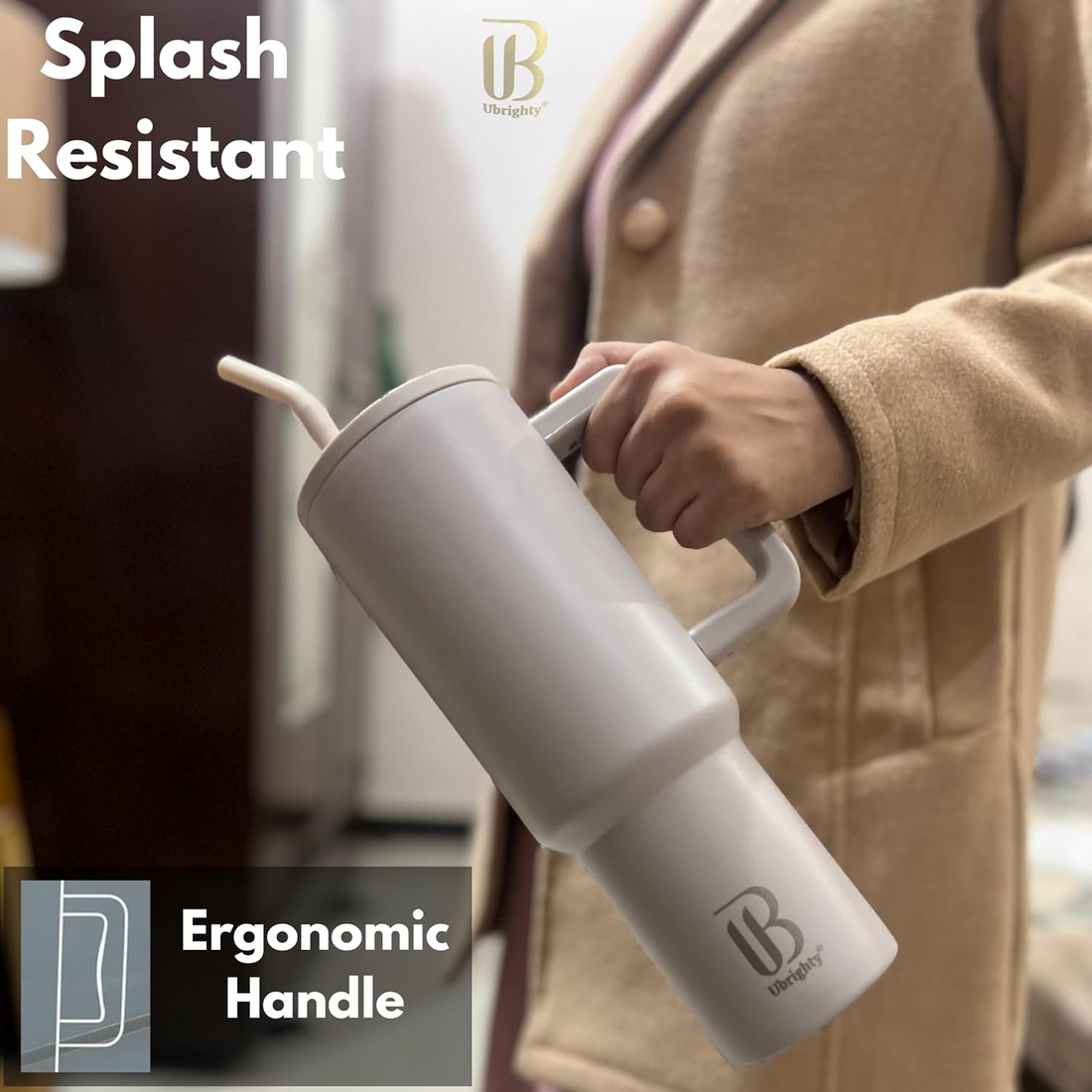 1200ML Tumbler with Lid & Straw + Stainless Steel Vacuum Insulated Mug – Combo Offer