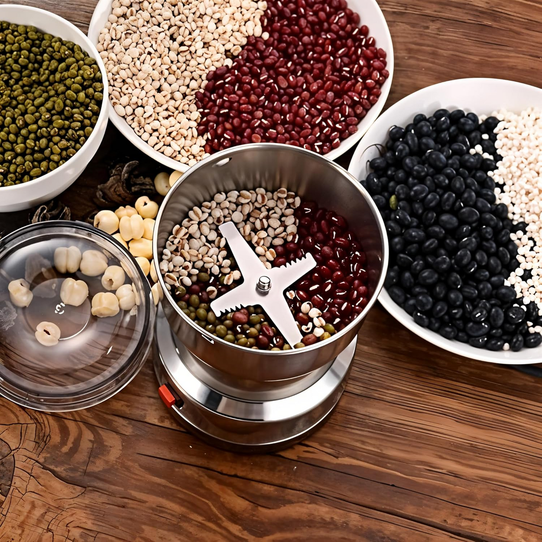 Nima Stainless Steel Multifunctional Mini Electric Grinder & Coffee Maker - Spice, Coffee, Masala, Beans, Nuts, Grains Grinder - Kitchen Mixer Grinder