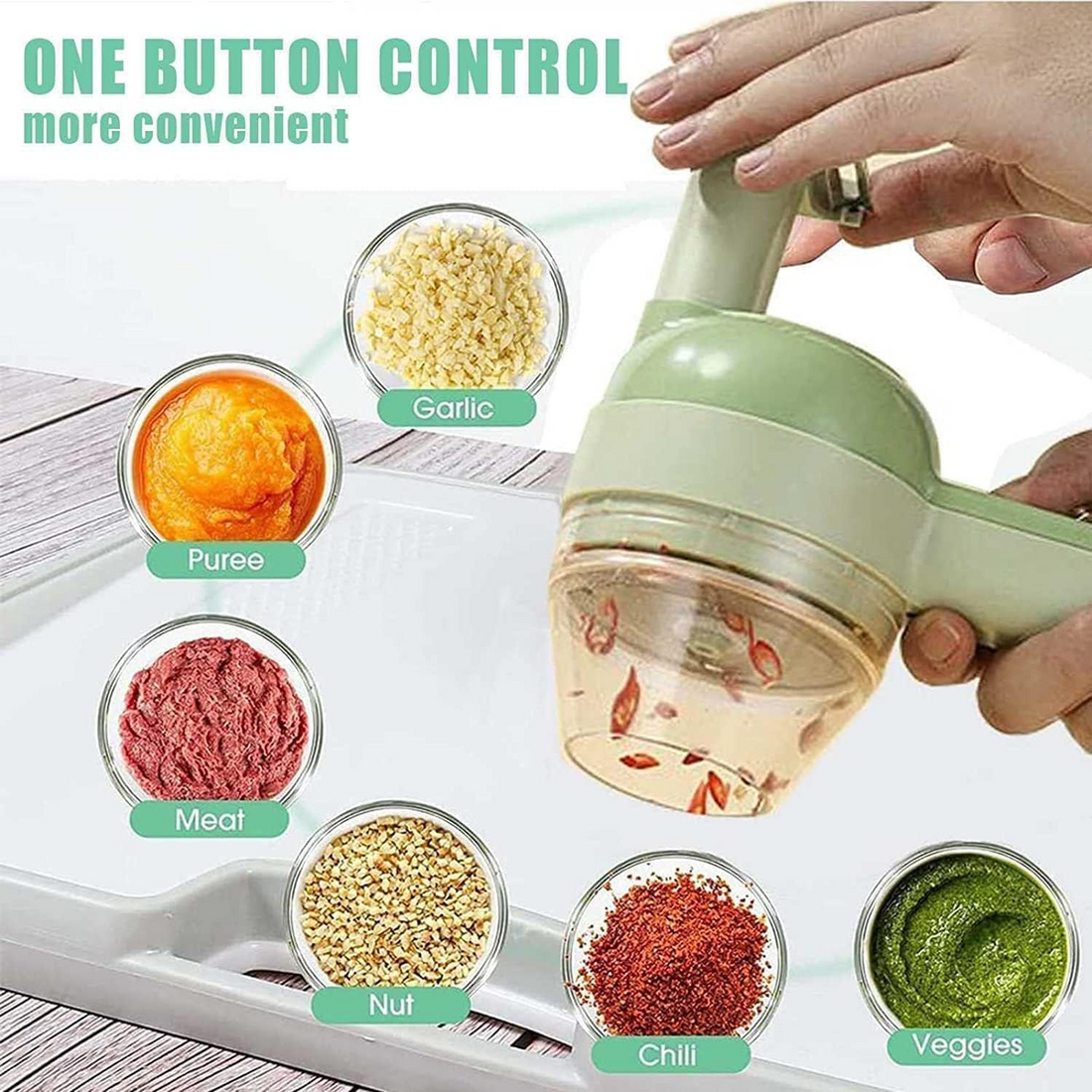 4-in-1 Electric Vegetable Chopper Cutter