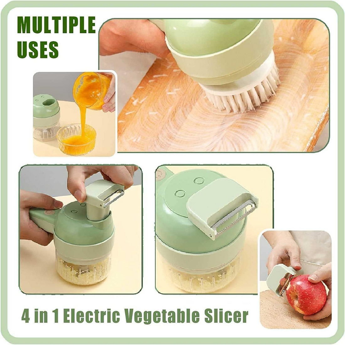 4-in-1 Electric Vegetable Chopper Cutter
