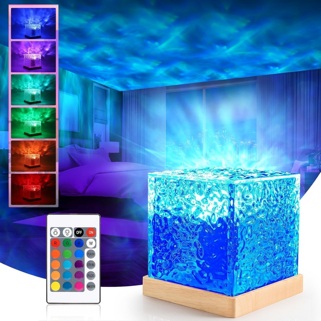 Acrylic Romantic Ocean Wave Night Light Projector Lamp