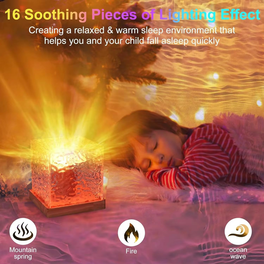 Acrylic Romantic Ocean Wave Night Light Projector Lamp