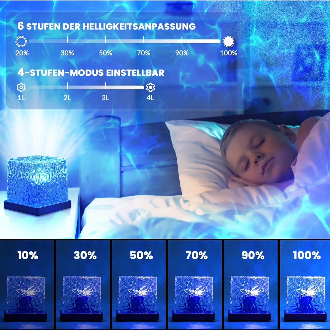 Acrylic Romantic Ocean Wave Night Light Projector Lamp