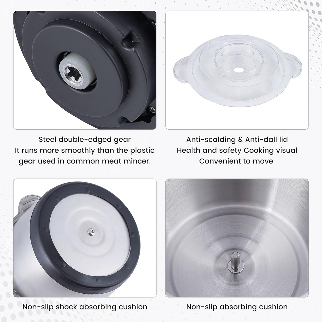 Electric Chopper, Meat Chopper With Stainless Steel Bowl Heavy 700W Motor - 2 Speed Modes For Kitchen Food Processor